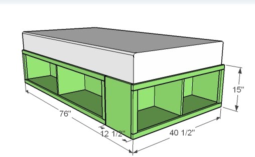 queen size captain storage bed plans